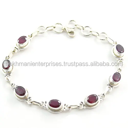 925 Sterling Silver Jewelry Wholesale Indian ruby bracelet
