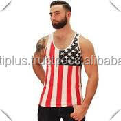 Débardeurs de sport en coton 100% personnalisés OEM avec impression numérique 3D du drapeau national - Product Image 2