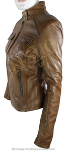 High Quality <b>Women</b> Washed Sheep Nappa Leather Quilted Breathable Bomber <b>Jacket</b> Soft Lightweight Stylish for Spring Fashion - Product Image 3