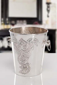 Refroidisseur à vin et à bière en métal argenté nickelé de qualité supérieure, porte-bouteille personnalisé, capacité de 3 L pour la vaisselle et les boissons - Product Image 2