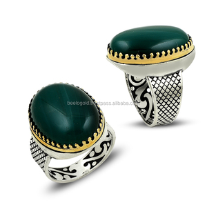 925K Sterling <b>Silver</b> Agate <b>Men</b> <b>Ring</b> - Product Image 1