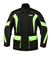 Veste de moto réfléchissante de sécurité en textile respirant Corduroy Cordura, imperméable, avec fermeture éclair, col montant, pour adultes