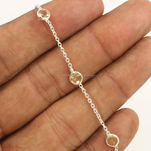 ที่ไม่ซ้ำกันธรรมชาติซิทริน925เงินสเตอร์ลิงอัญมณีสร้อยข้อมือ - Product Image 2