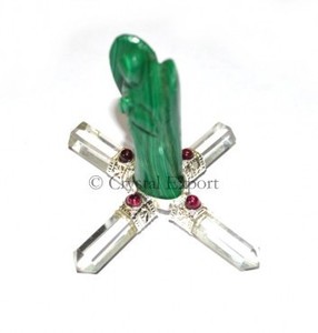 Natural Malachite <b>Angel</b> Generator Wire Wrap Pendant <b>Crystal</b> Healing Necklace for Reiki Chakra Spiritual Jewelry Gift - Product Image 1
