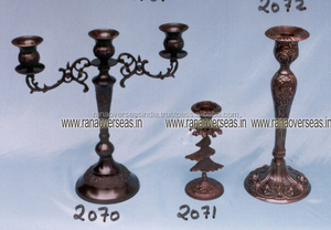 Three Arm Brass Candelabra in Antique <b>Copper</b> Plated for Christmas and Dining <b>Table</b> Decoration - Product Image 4
