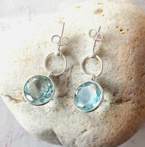 ต่างหูควอตซ์สีเงินสเตอร์ลิงทำด้วยมือเครื่องประดับแฟชั่นประดับเพชรตัดเป็นของขวัญสำหรับงานเลี้ยงสำหรับเธอ925 - Product Image 2