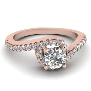 Bague de fiançailles en diamant véritable taille brillant de 1,20 ct |   Bague solitaire classique en or rose 14 carats sertie de pierres fines, cadeau de bijouterie raffinée pour femme - Product Image 1