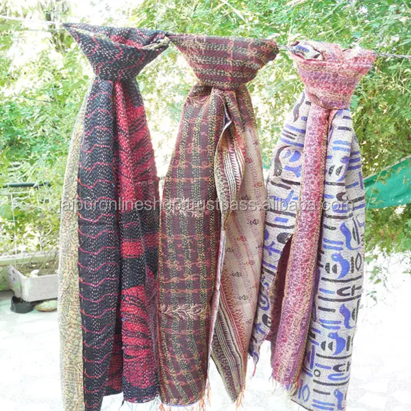 जयपुर जातीय डिजाइनर मुद्रित सूती कपड़े प्रतिवर्ती महिला स्कार्फ