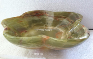 Mutl Green Onyx Flower Shape Handcarved Fruit Bowls Hand Carved Dark Natural <b>Stone</b> Round Serving Bowl Elegant Dining Centerpiece - Product Image 2