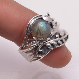 925 <b>Solid</b> <b>Silver</b> Labradorite Bezel Setting Gemstone Ring Natural Antique Classic Fine Jewelry Exporter Manufacturer - Product Image 1