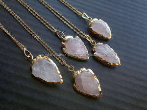 สร้อยคอหัวลูกศรควอตซ์สีเงินสเตอร์ลิงพร้อมอุปกรณ์เสริมที่สมบูรณ์แบบสำหรับของขวัญวันครบรอบแต่งงานงานหมั้น - Product Image 1