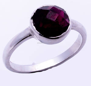 Bagues en argent sterling 925 avec grenat et pierres précieuses Bijoux faits à la main - Product Image 1