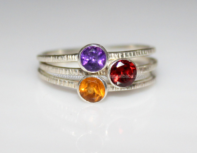 Multi Gemstone 925 Sterling Silver Statement Handmade Jewelry Solid Silver Natural Gemstone Ring for Women and Girls