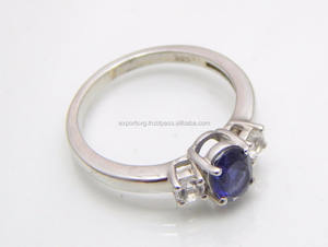 Bague de mariage classique en argent sterling 925 avec pierre précieuse en quartz iolite de 0,64 ct pour femme - Product Image 3