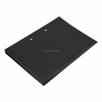 Archivador de papel A4 de cuero de vaca para guardar documentos de oficina, palanca de arco, carpeta de archivos, tamaño A4, negro, OEM, PK