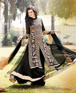 ชุด Anarkali แบบดั้งเดิมของอินเดีย,ชุด Salwar Kameez แบบปากีสถานชุดแฮนด์เมดสำหรับงานออกแบบต้องทำงานกับผ้าไหม - Product Image 2