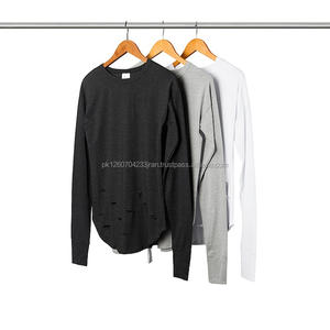 Lo más nuevo Crew Fitness Extended Oversized camiseta desgastada para hombres Hip Hop Swag Casual camiseta precio bajo camiseta de verano redonda - Product Image 4