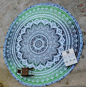 Ombre mandala redondo étnico decorativo redondo Mandala tapices colgante de pared Hippie playa tiro picnic toalla gitana Yoga tapiz - Product Image 4