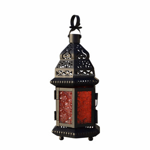 SNH <b>Moroccan</b> Delight Garden Metal Candle Holder Table Hanging Lantern with Dimmable Warm White <b>Light</b> - Product Image 1