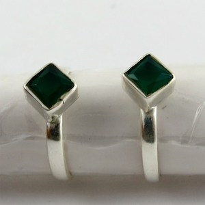 Shri Ashapura Jewels Unique Square Shape Green Onyx 925 Sterling <b>Silver</b> Bezel Setting Gemstone <b>Toe</b> <b>Rings</b> BOHEMIA Style Third - Product Image 6