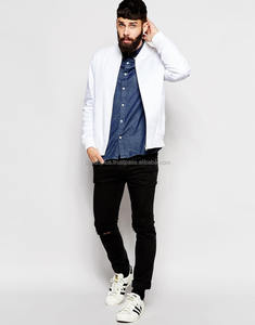 Blouson aviateur blanc de haute qualité sur mesure pour hommes - Product Image 1