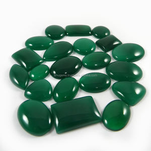 RARE ! 21 pièces de pierres précieuses en onyx vert naturel, 100 grammes, formes mélangées, cabochon, pierres semi-précieuses IG0336 - Product Image 3