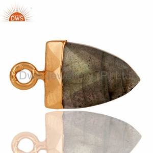 Pendentif en laiton avec pierres précieuses en labradorite naturelle Fournisseur de bijoux plaqués or pour femmes Cadeau pour sa collection délicate - Product Image 3