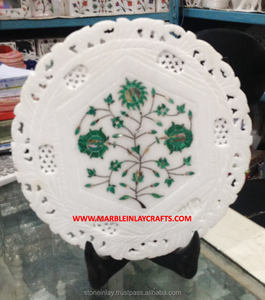 Assiettes d'art en marbre incrusté à la main - Product Image 1