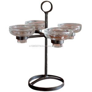 เชิงเทียนแก้วสำหรับตกแต่งโต๊ะกลางโต๊ะสำหรับตกแต่งโต๊ะในโรงแรมทำด้วยมือ - Product Image 1