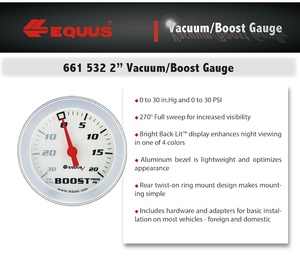 EQUUS 661 532 สีขาว เกจวัดสุญญากาศและแรงดัน 2 นิ้ว 0-30 นิ้ว Hg และ 0-30 PSI - Product Image 2