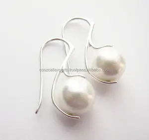 La INDIA Alibaba de perlas de joyería de pendientes de perlas de gota pendiente en plata - Product Image 1