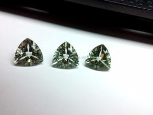Natural Green Amethyst Trillion Cut Loose Gemstone - Product Image 4