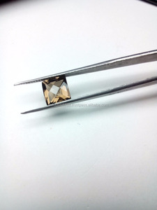 Piedra de cuarzo ahumado cuadrado de 8*8mm, piedra preciosa de corte marrón Natural para hacer joyas atractivas con tratamiento térmico - Product Image 3