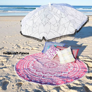 72 'cubierta de mesa redonda esterilla de Yoga Mandala Roundie Hippie Boho arte indio Pom borla colgante de pared impreso Navidad Toalla de playa - Product Image 2