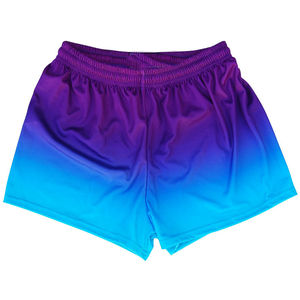 Pantalones cortos deportivos cian y morados para mujer - Product Image 1