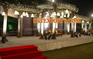 Escenario de boda indio antiguo, conjunto de escenario de madera para boda - Product Image 3