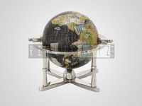 Globe terrestre décoratif en métal de haute qualité, globe géographique rotatif, aide pédagogique, globe interactif de bureau pour la maison