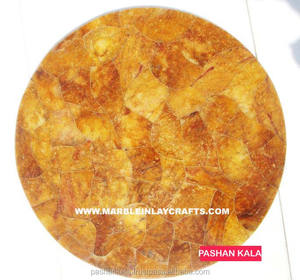 Semi Precious <b>Yellow</b> Tiger Eye <b>Coffee</b> <b>Table</b> Top - Product Image 1