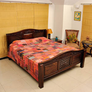 <b>Vintage</b> Patchwork Kantha Quilt Queen Handmade Patchwork Kantha <b>Bed</b> Cover - Product Image 1