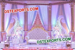 Scène de mariage moderne en blanc avec chaises à dossier haut, produit de fabrication de scène de mariage asiatique, - Product Image 5