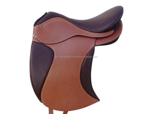 Selle en cuir tout usage pour cheval, noir/marron - Product Image 3
