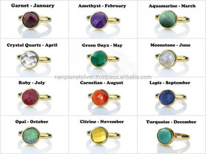 Anillo de compromiso con bisel redondo ajustable para mujer, cuarzo rosa limón - Product Image 4