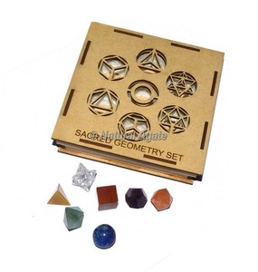 Ensemble de géométrie sacrée des sept chakras avec boîte cadeau carrée - Product Image 1