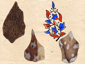 Bloques de impresión de Madera hechos a mano, Saree textil marrón artesanal, sello de lona, indio Floral en línea, nuevo diseño, tela - Product Image 2