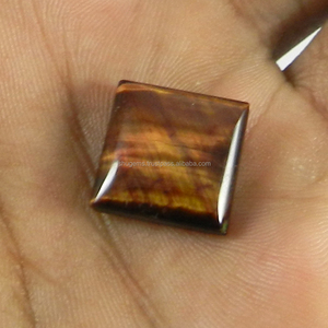 Csja — pierre précieuse naturelle, jaspe oeil de tigre, 15mm, Cabochon carré, 2.43 Gms, pour bijoux IG0787 - Product Image 3
