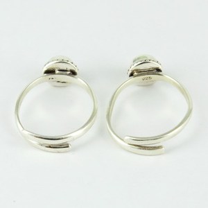 Bijoux Shri Ashapura : Bagues d'orteil Bohèmes en Argent Sterling 925 avec Zircon Vert, Sertissage clos, Faits à la main, Vente en gros - Product Image 5