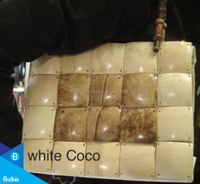 Bolso de Hombro de Coco Natural Barato Hecho a Mano en Bali, Indonesia, Bolso de Playa con Cierre de Cremallera y Patrón de Rayas para Mujer