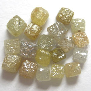 Perles naturelles en diamant brut et amples, produit de fabrication indienne, Cube du Congo naturel - Product Image 3