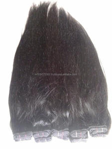 Extensions de cheveux vierges non traités de qualité Remy, provenant de cheveux humains, couleur naturelle noir/brun, longueurs de 20 à 22 pouces, vente en gros en Inde - Product Image 3