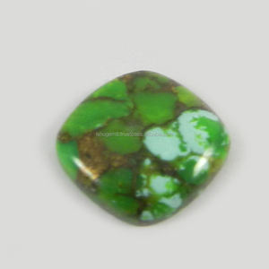 2,20 Gms cojín Natural cuadrado 16mm cabujón verde cobre turquesa piedra preciosa pulida para la fabricación de joyas forma de pera triturada - Product Image 3